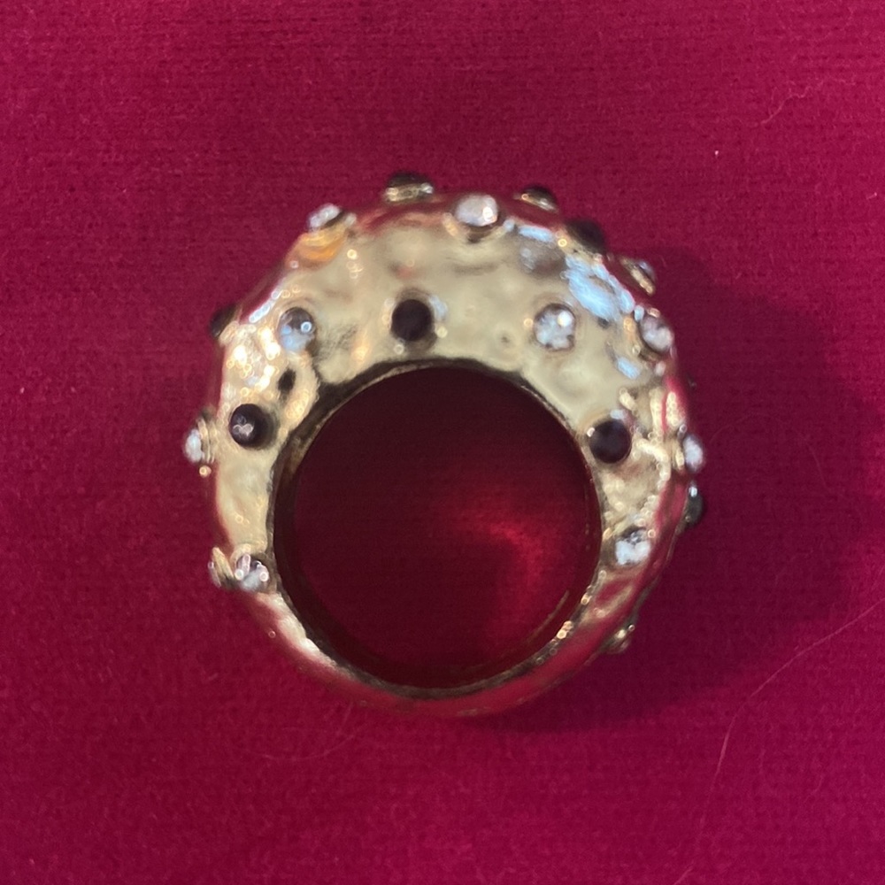 Sassy Jones Vintage Ring in Gold w/Red and Clear Stones